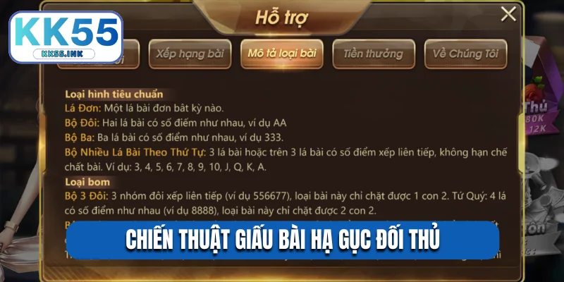 Chiến thuật giấu bài hạ gục đối thủ