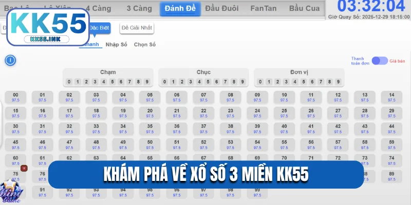 Khám phá về xổ số 3 miền KK55