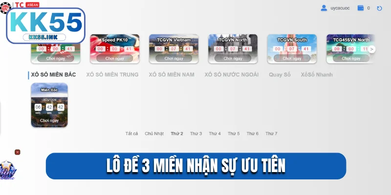 Lô đề 3 miền nhận sự ưu tiên