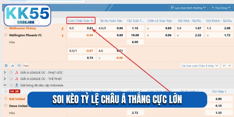 Soi kèo tỷ lệ châu Á thắng cực lớn