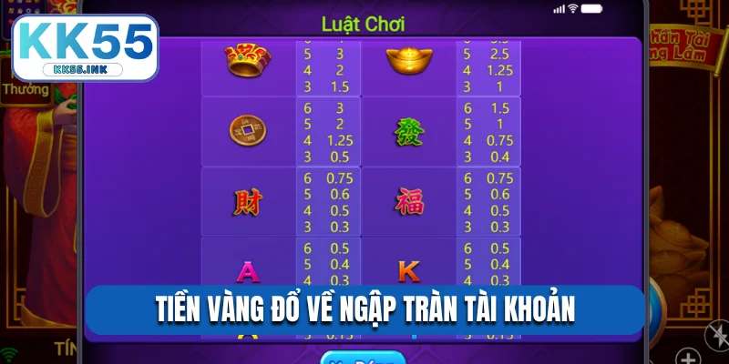 Tiền vàng đổ về ngập tràn tài khoản