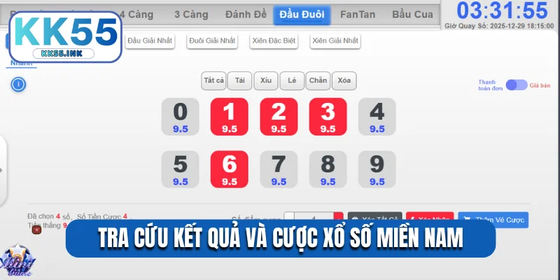 Tra cứu kết quả và cược xổ số miền Nam