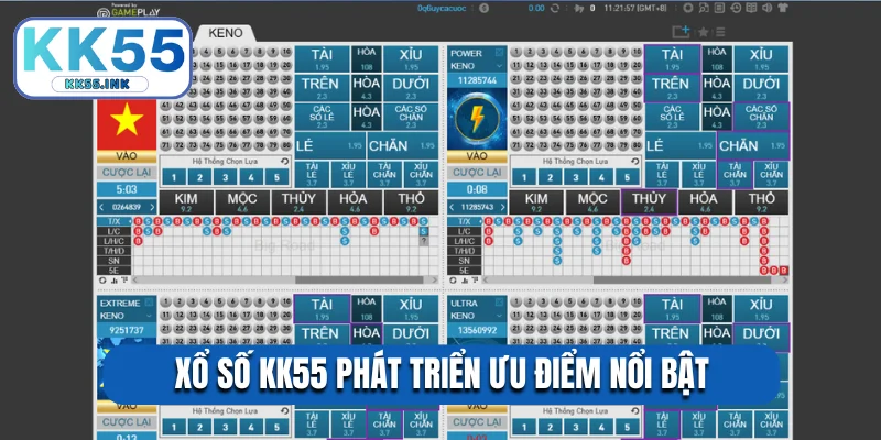 Xổ số KK55 phát triển ưu điểm nổi bật